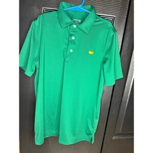 Masters Kids performance polo green embroidered logo youth size M (8-10)